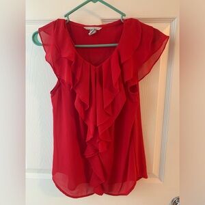Sheer red blouse